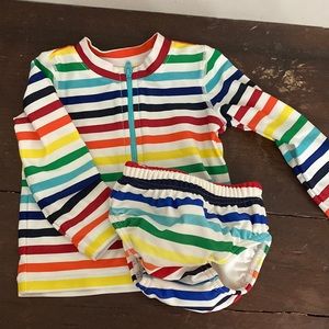 Primary Rainbow Rash guard Swimsuit